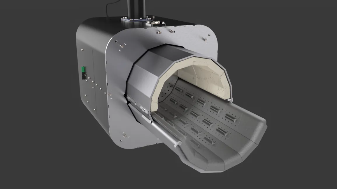 Walking Grate-systeem in de PellasX ECOS Industrial brander - animatie van het rooster